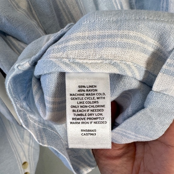 NWT Caslon Light Blue Striped linen Blazer - Picture 9 of 10